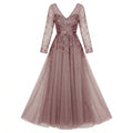 Allevinbk™ Ophelia Long-Sleeve Sequin Formal Dress | Winter Wedding Guest Holiday Evening Maxi Gown