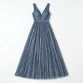 Allevinbk™ Evelune Pleated Sequin A-Line Gown | Formal Wedding Guest Prom Gala Evening Maxi Dress