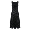 Allevinbk™ Noelle Stardust Sequin Cocktail Dress | Sleeveless Midi Wedding Guest Holiday Party Dress