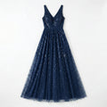 Allevinbk™ Sequin V-Neck A-Line Evening Gown | Formal Maxi Wedding Guest Prom Dress