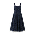 Allevinbk™ Sequin Square-Neck Midi Dress | Elegant Cocktail Wedding Guest Formal Party Dress